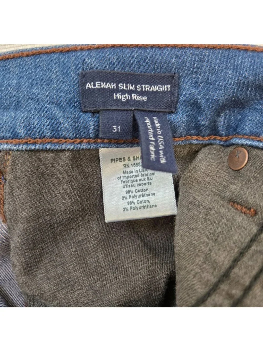 Veronica Beard Alenah Slim Straight High Rise Crop Jeans in Rodeo Wash Size 31